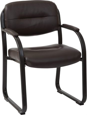 Office Star Work Smart Faux Leather Visitors Chair [FL1055] Espresso