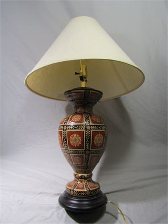 Ceramic Multi-Colored Table Lamp with Shade