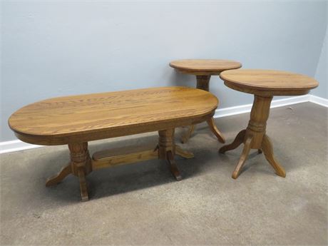 3-Piece Oak Table Set