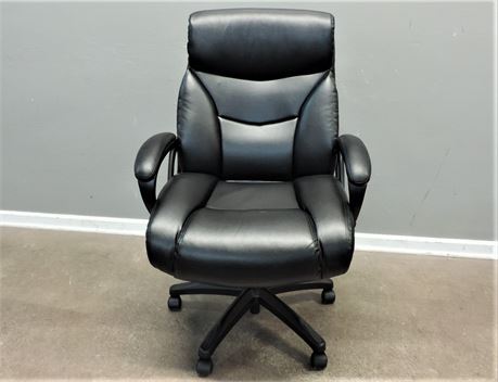 Large Black Faux Leather Adjustable Office Chair