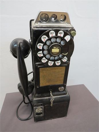 Pay Phone Telephone 1956 Original Rotary Dial Phone