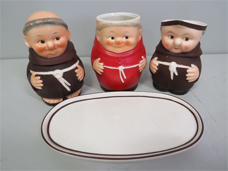 GOEBEL Friar Tuck Sugar/Creamer/Plate Set