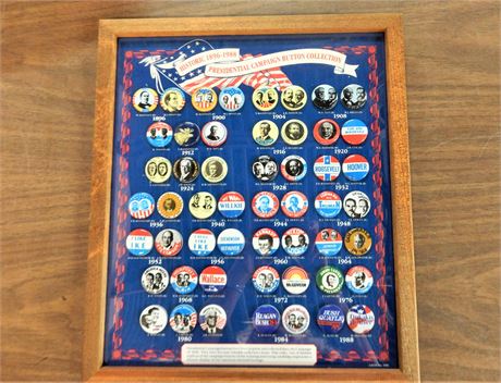 Historic Presidential Campaign Button Collection 1896 - 1988