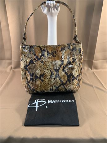 B. MAKOWSKY  Leather Handbag Snake Skin Style