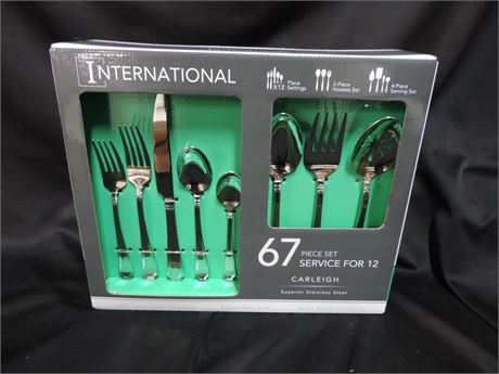 International Silver Stainless Steel Flatware Set / 67 Piece Set