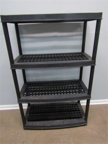 4 Sets of Black Storage Racks, Plastic, and Light Weight