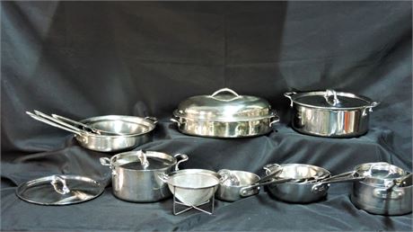 Large All-Clad Metal Crafters Stainless Steel Cookware Lot