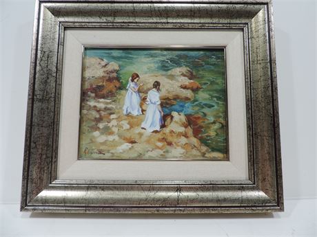Signed P. COLOMA Painting. Untitled. Made in Spain.