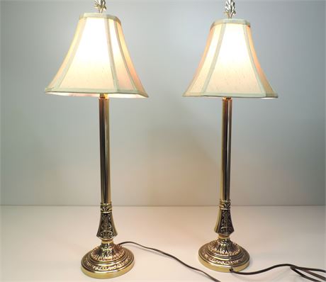 Pair of Brass Style Table Lamps