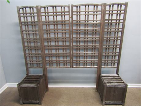 Wood Plant Stands and Divider Wall