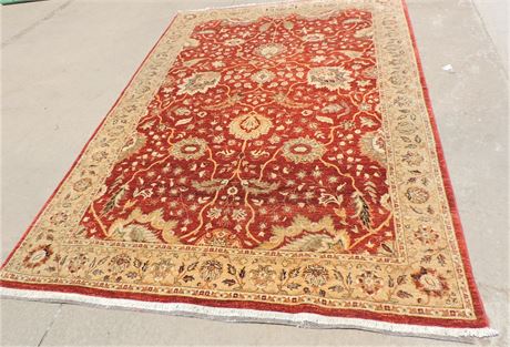 Large Wheat and Rust Color Area Rug