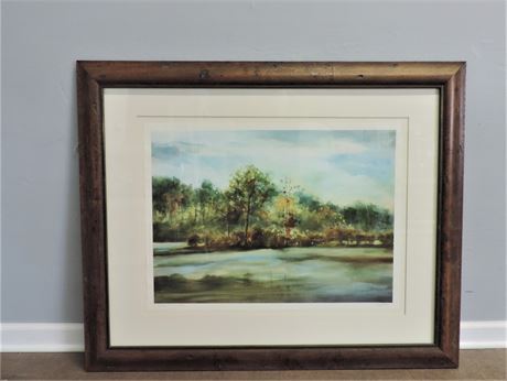 Signed Jann Daughdrill 'Shadows on the Lake' Painting