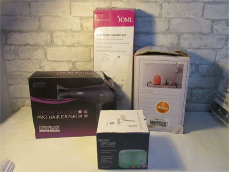 New Health and Beauty Supplies, Aroma Diffuser, Salt Lamp, Salon Pro Hair Dryer