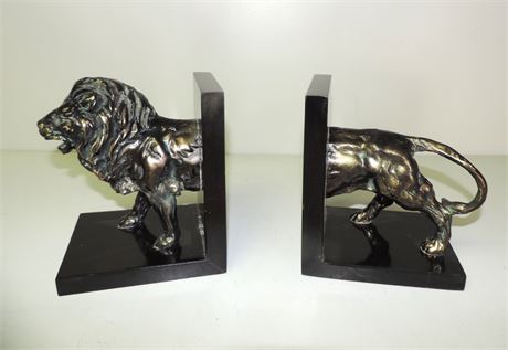 Pair of Marble Lion Bookends