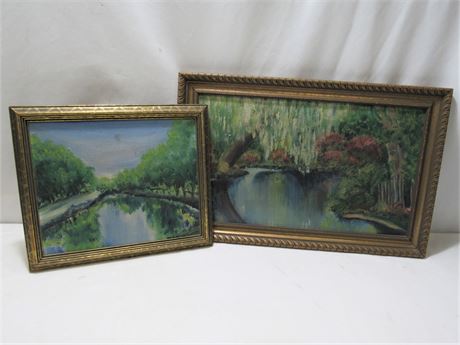 2 Vintage John Morse Oil and Canvas Paintings