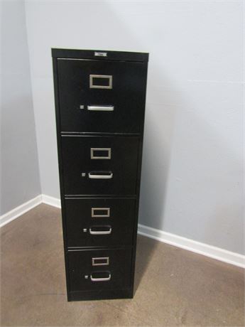 Black Metal File Cabinet, 4 Drawer