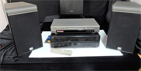 Home Theatre System JBL ES-30 Speakers Sub Woofer JVC Receiver Samsung DVD Playe