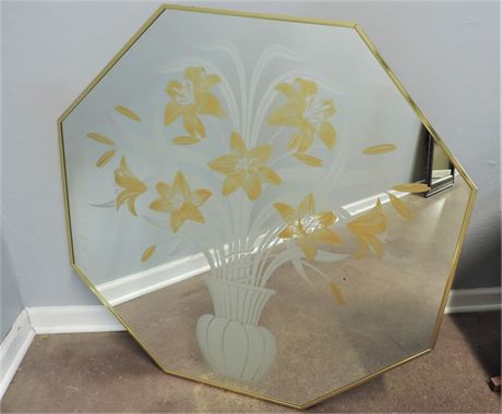 Windsor Art Octagon Shaped Mirror with Floral Image
