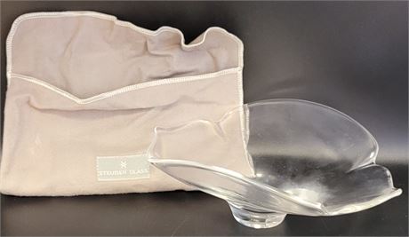 Steuben Glass Calyx Flower Petal Bowl with Original Cloth Bag