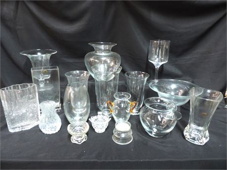 SPARKLING Glass / Crystal Vase Lot