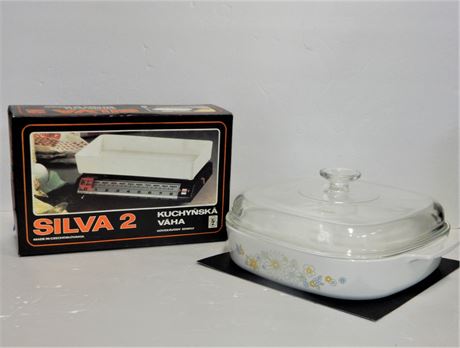 Silva 2 Kitchen Scale & Corningware Casserole