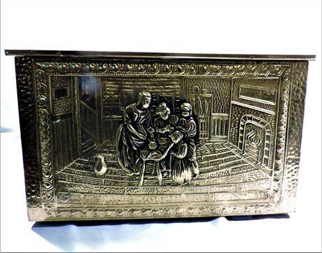 Vintage Brass Embossed Ornate Treasure Box