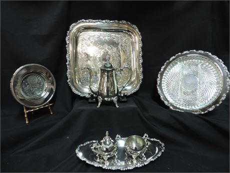ONEIDA Silver Plate Tray / Tea Set