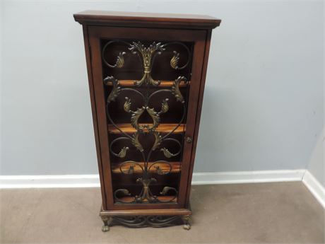 Touch of Class Wood and Metal Display Cabinet