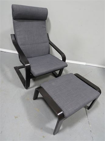 IKEA Poang Chair & Ottoman