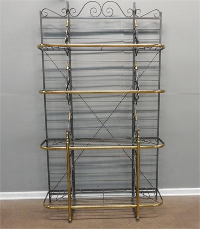 Metal and Brass Etagere