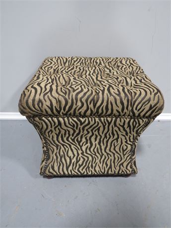 Animal Print Upholstered Stool