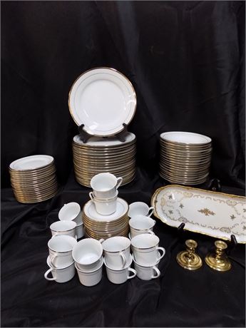 Gold Trimmed German & Chinese China Set