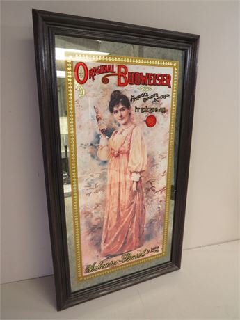 BUDWEISER Mirrored Sign Vintage Advertising Image
