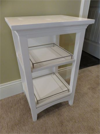 3-Tier White End Table