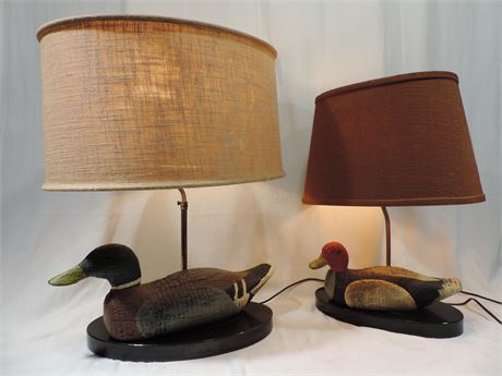 Vintage Rustic Style Duck Decoy Lamps