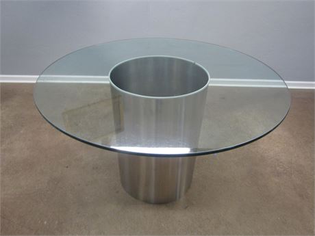Stainless Steel Glass Top Table