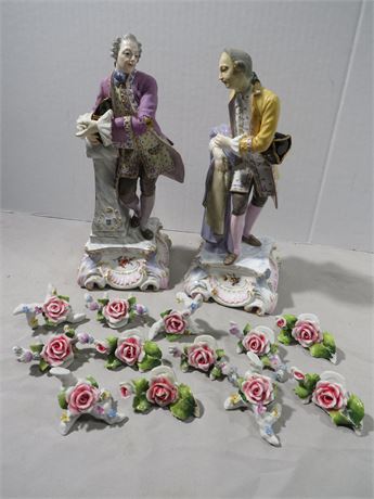 Porcelain Victorian Figurines & Decorative Rose Miniatures