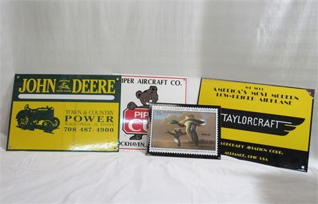 4 Reproduction Vintage Style Enamel Advertising Signs