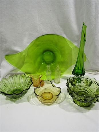 Green Toned Glassware