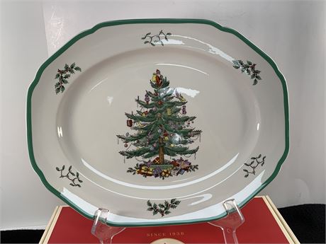 Spode Oval Platter Christmas Tree Pattern