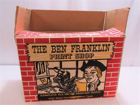 Vintage 1940's The Ben Franklin Print Shop Toy with Original Boxes