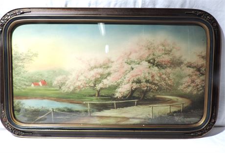 Antique Framed Farm Painting