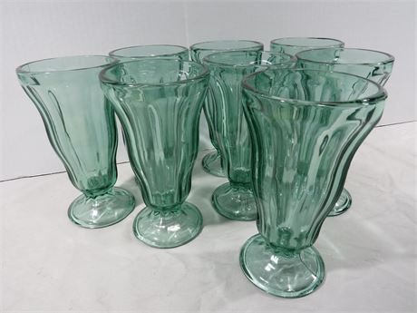 ANCHOR HOCKING 8-Piece Green Footed Parfait Glass Set