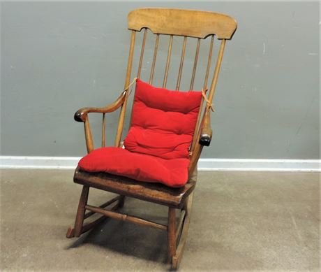 Vintage High Back Rocker with Seat Cushion