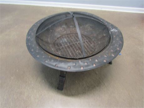 Outdoor Round Covered Metal Fire Pit