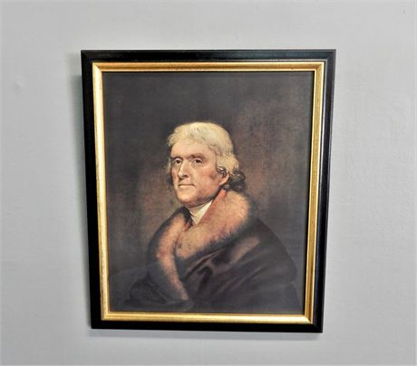 Collectible Thomas Jefferson Print Framed