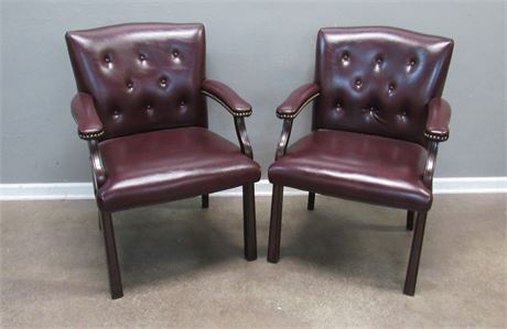 2 Oxblood Hon Office Arm Chairs
