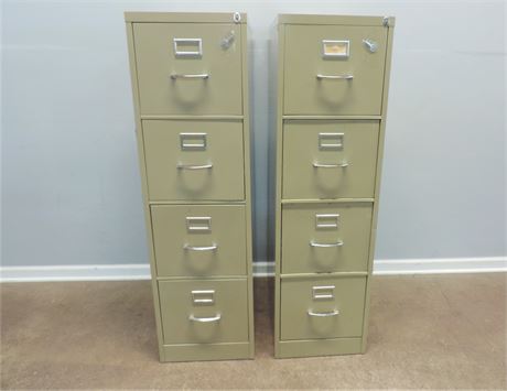 Set of Metal Filing Cabinets