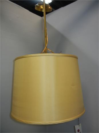 Custom Shade Pendant Lamp, Hanging Gold with Extension