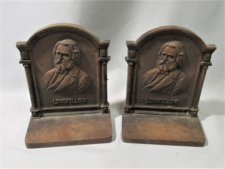 Bradley & Hubbard (B&H) Longfellow Bronze-Toned Bookends